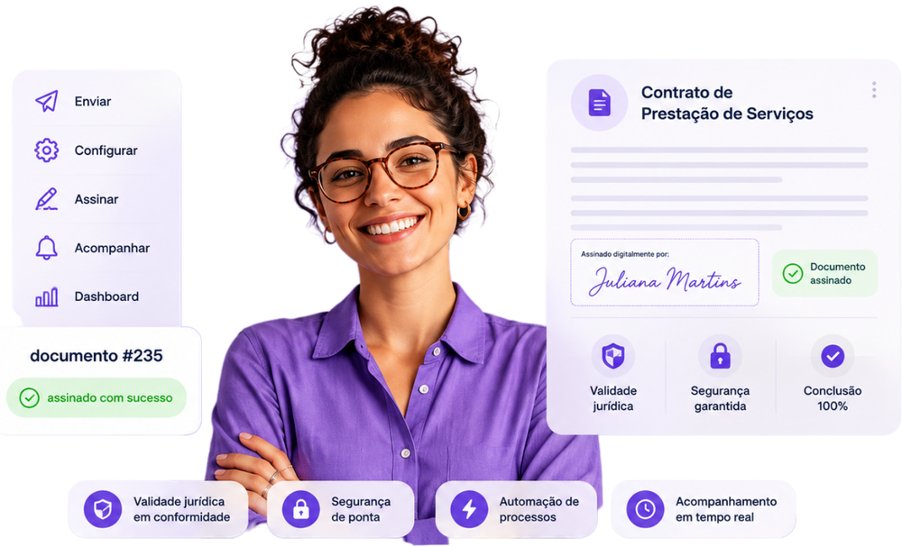 Plataforma ElevaSign: envio, configuração, assinatura e acompanhamento de um contrato